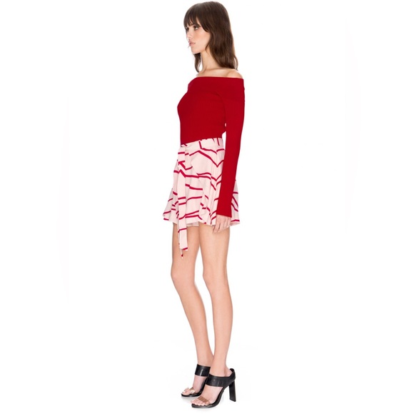 C/MEO Collective Red and White Skater Skort - Picture 2 of 3